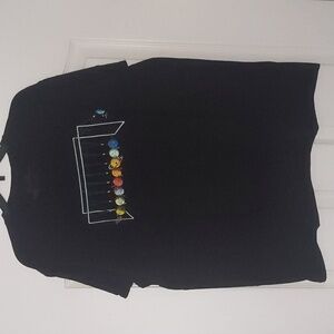 Men's large black tshirt Planets/ Solar system